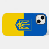Coques Case-Mate iPhone Drapeau ukrainien avec armoiries (Verso (horizontal))