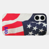 Coques Case-Mate iPhone Drapeau USA et vos initiales (Verso (horizontal))