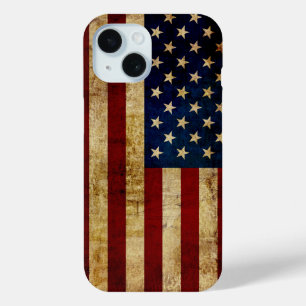 Coque Pour iPhone 15 Drapeau USA / Grunged