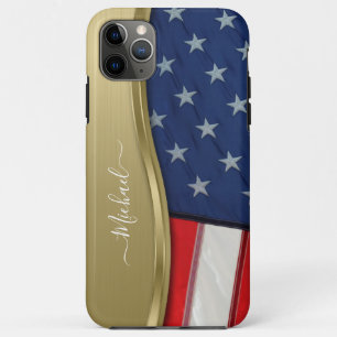Case-Mate iPhone Case Drapeau USA personnalisé Métal Faux Or Tourbillon