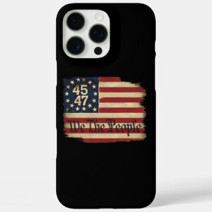 Coques iPhone 16 Pro Max Drapeau vintage en détresse We The People Trump 45