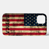 Coques Case-Mate iPhone Drapeau Vintage personnalisé Grunge 'Merica (Verso (horizontal))