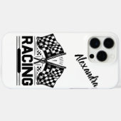 Coques Case-Mate iPhone Drapeaux de course ondent fièrement à l'arrivée (Verso (horizontal))