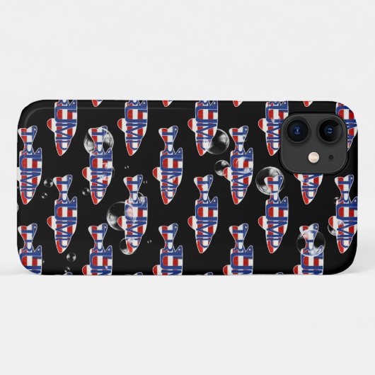 Coques Case-Mate iPhone Drapeaux de poisson TRUMP avec bulles (Dos (Horizontal))