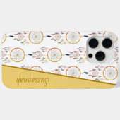 Coques Case-Mate iPhone Dreamcatcher Feather Motif Boho Nom personnalisé (Verso (horizontal))