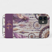 Coques Case-Mate iPhone Dreamcatchers Personnalisés Boho & Purple & Or (Dos (Horizontal))