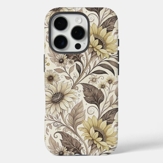 Coques Case-Mate iPhone Dreamed Sunflowers Art Nouveau (Verso)