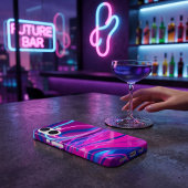 Coques Case-Mate iPhone Dreamwave Néon Électrique Rose et Bleu Abstrait