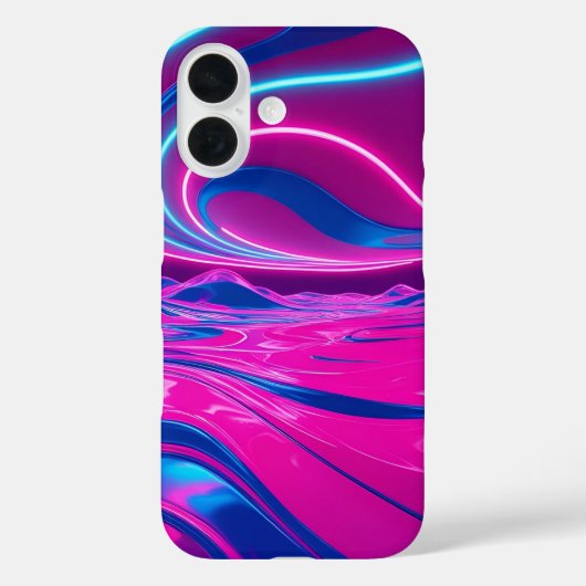 Coques Case-Mate iPhone Dreamwave Néon Électrique Rose et Bleu Abstrait (Verso)