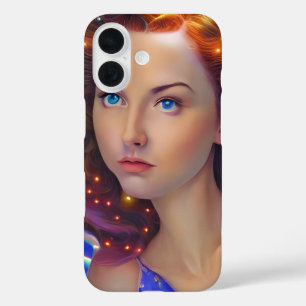 Coques iPhone 16 Dreamy Girl with Rainbow Lights