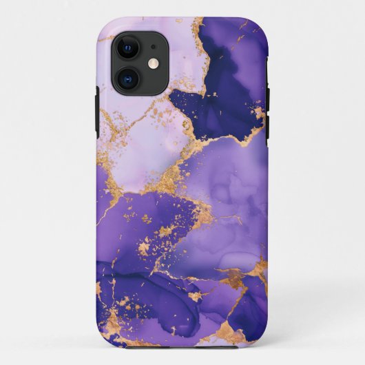 Coques Case-Mate iPhone Dreamy Lavender alcool encres et or (Dos)