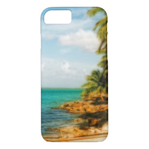 Coques Pour iPhone Dreamy Tropical Beach avec Rowboat