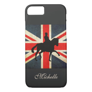Case-Mate iPhone Case Dressage personnalisé Cheval et drapeau Union Jack