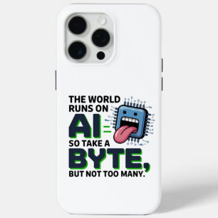 Coque iPhone 15 Pro Max Drôle AI Byte Citation - Geek technique Humour