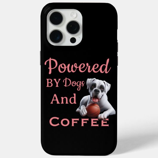 Coques Case-Mate iPhone Drôle Alimenté Par Chiens Et Café (Verso)