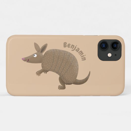 Coques Case-Mate iPhone Drôle armadillo joyeux dessin animé (Dos (Horizontal))