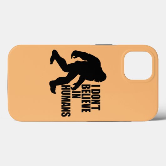 Coques Case-Mate iPhone Drôle Bigfoot-Je ne crois pas aux humains (Verso (horizontal))