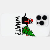 Coques Case-Mate iPhone Drôle cadeau de chat noir Poussant l'arbre de Noël (Verso (horizontal))