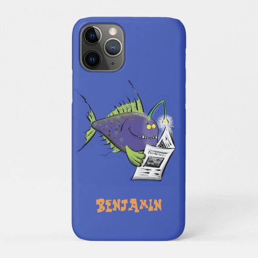 Coques Case-Mate iPhone Drôle caricature de poisson de pêcheur (Dos)