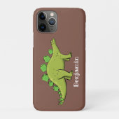 Coques Case-Mate iPhone Drôle caricature de stegosaurus vert dinosaure (Dos)
