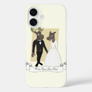 Coques iPhone 16 Drôle Caricature du Mariage d'orignal