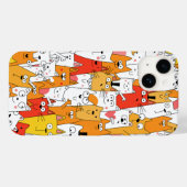 Coques Case-Mate iPhone Drôle Cartoon Cats Group Doodle (Verso (horizontal))