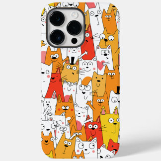 Coque Pour Pour iPhone 14 Pro Max Drôle Cartoon Cats Group Doodle