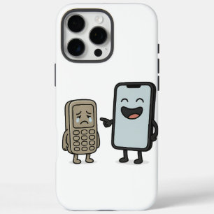 Coques iPhone 16 Pro Max Drôle Cartoon _ Nouveau Smartphone vs Vieux Téléph