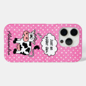 Coques Case-Mate iPhone Drôle Cartoon Vache rose Pointe Personnalisé (Verso (horizontal))