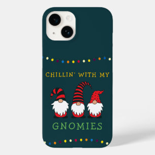 Coque Pour iPhone 14 Drôle Chillin' avec mon jeu de Noël Gnomies  