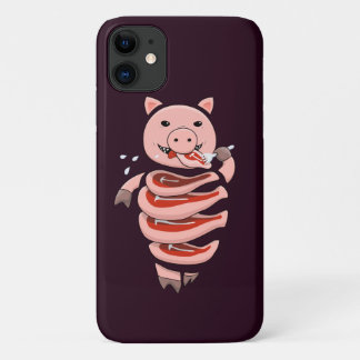 Coques Pour iPhone Drôle Cochon mangeant des steaks de porc Déplaisan