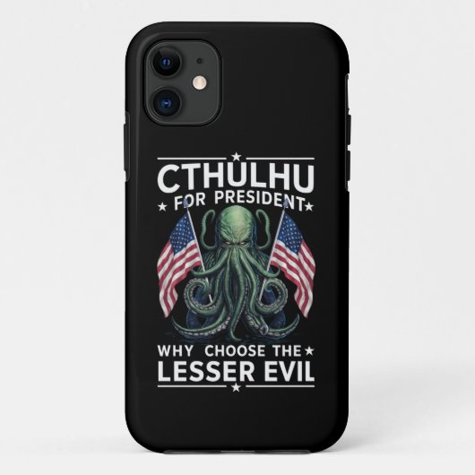 Coques Case-Mate iPhone Drôle d'élection 2024 Cthulhu pour président (Dos)