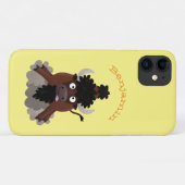 Coques Case-Mate iPhone Drôle dessin animé de bison de buffle (Dos (Horizontal))