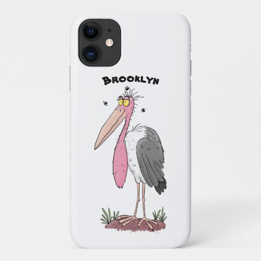 Coques Case-Mate iPhone Drôle dessin animé de cigogne en marabou (Dos)