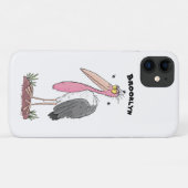Coques Case-Mate iPhone Drôle dessin animé de cigogne en marabou (Dos (Horizontal))