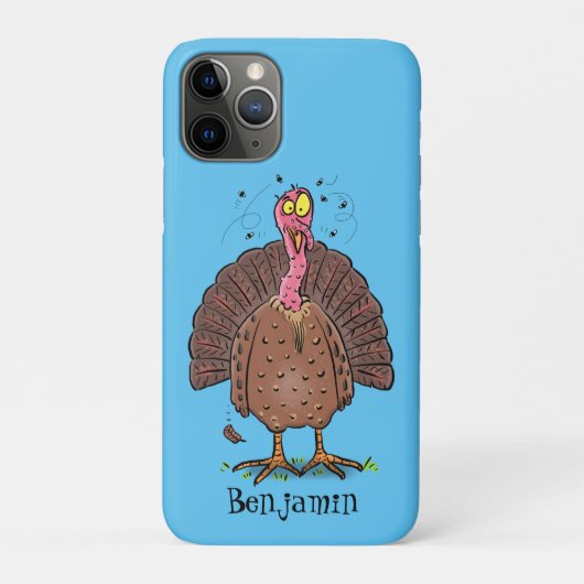 Coques Case-Mate iPhone Drôle dinde marron de la ferme avec des mouches de (Dos)