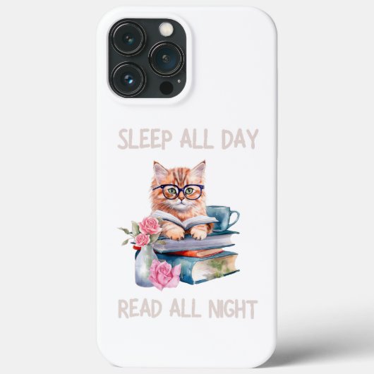 Coques Case-Mate iPhone Drôle Dormir toute la journée lire toute la nuit (Verso)