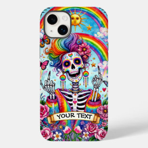 Coque Pour iPhone 14 Plus Drôle Halloween Skeleton Tarot Card