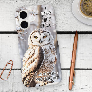 Coques iPhone 16 Drôle Hivernal Chouette Oiseau