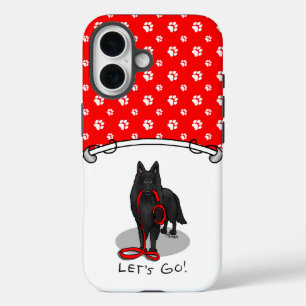 Coques iPhone 16 Drôle Let's Go! Promenons-nous ! Chien de berger b