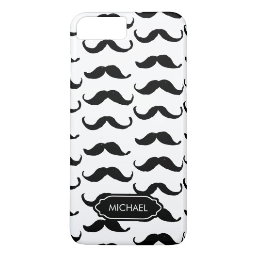 Coques Case-Mate iPhone Drôle Main dessinée Noir blanc moustache personnal (Dos)