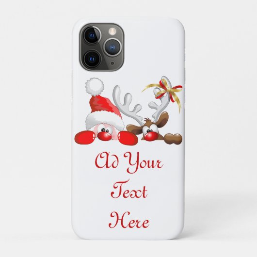 Coques Case-Mate iPhone Drôle Père Noël et Reindeer Cartoon (Dos)