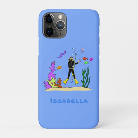 Coques Case-Mate iPhone Drôle plongeur et poisson mer créatures dessin ani (Dos)