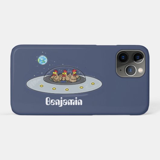 Coques Case-Mate iPhone Drôle poule dans l'espace dessin animé (Dos (Horizontal))