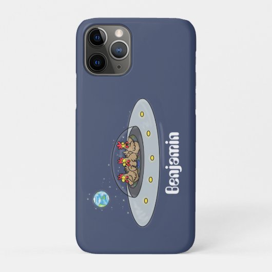 Coques Case-Mate iPhone Drôle poule dans l'espace dessin animé (Dos)
