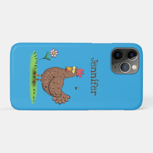 Coques Case-Mate iPhone Drôle poulet rustique whimsical dessin animé (Dos (Horizontal))