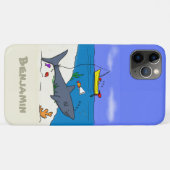 Coques Case-Mate iPhone Drôle requin couché et dessin animé de pêche (Dos (Horizontal))