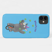 Coques Case-Mate iPhone Drôle rhinocéros mignon jonglant sur monocycle (Dos (Horizontal))