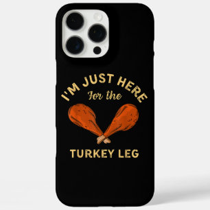 Coques iPhone 16 Pro Max Drôle Thanksgiving Food Je suis juste ici pour le