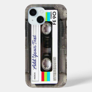 Coque Pour iPhone 15 Drôle Vintage 80s Retro Music cassette